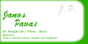 janos pavai business card